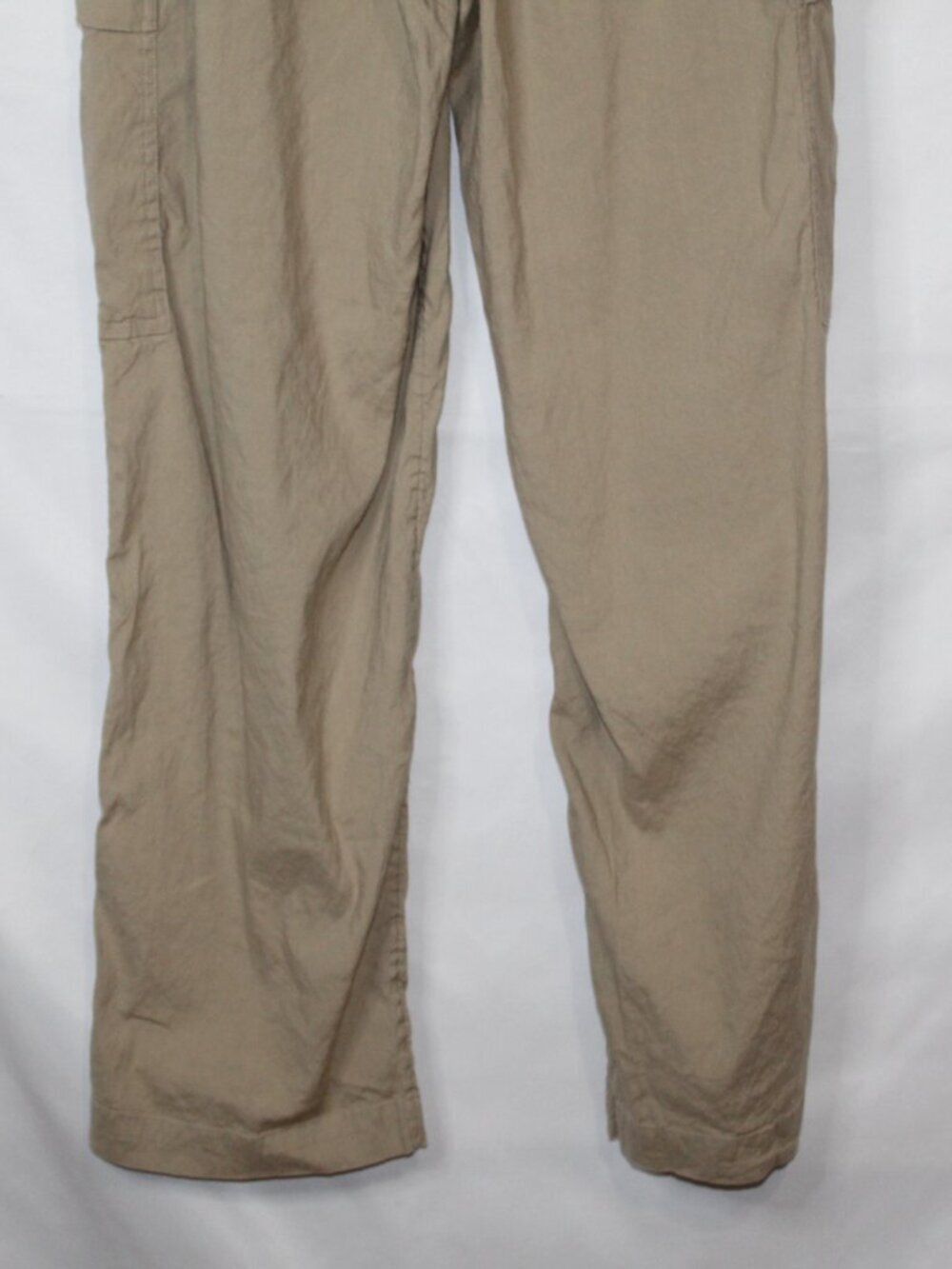 Athleta women's pants size XS tan linen cargo pants mid rise straight leg - Picture 14 of 14